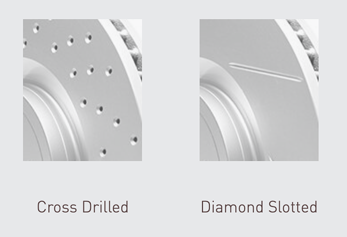 Cross Drilled and Diamond Slotted