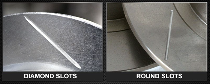 Round Slotted vs Diamond slotted rotors