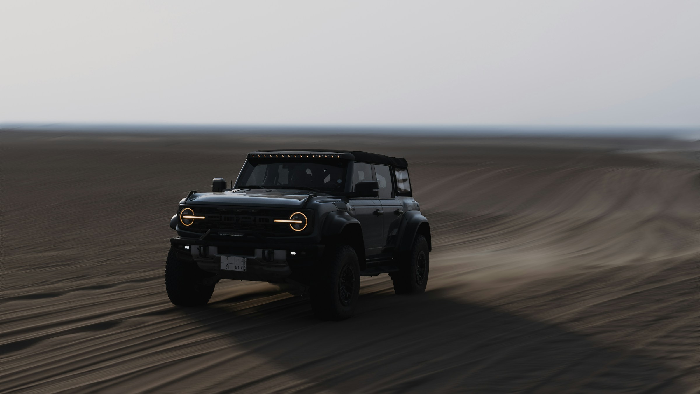 Ford Bronco off-road in the desert with high heat brake demands