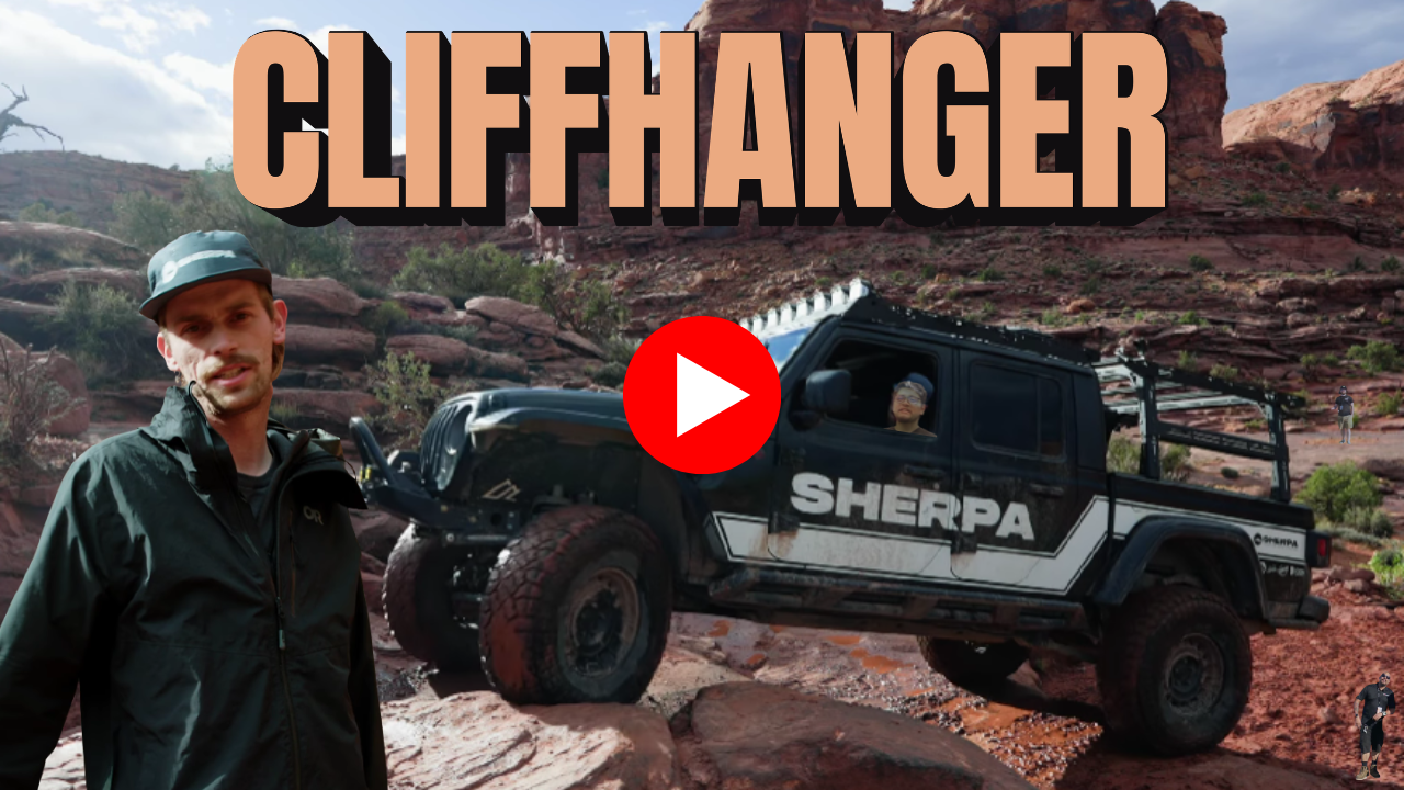 Cliffhanger trail in Moab with R1 Concepts and Sherpa rigs