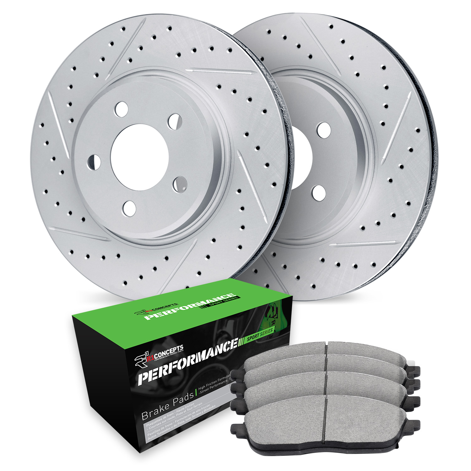 2017 Cadillac CT6 Luxury Silver Performance Drilled/Slotted Rotors with Performance Sport