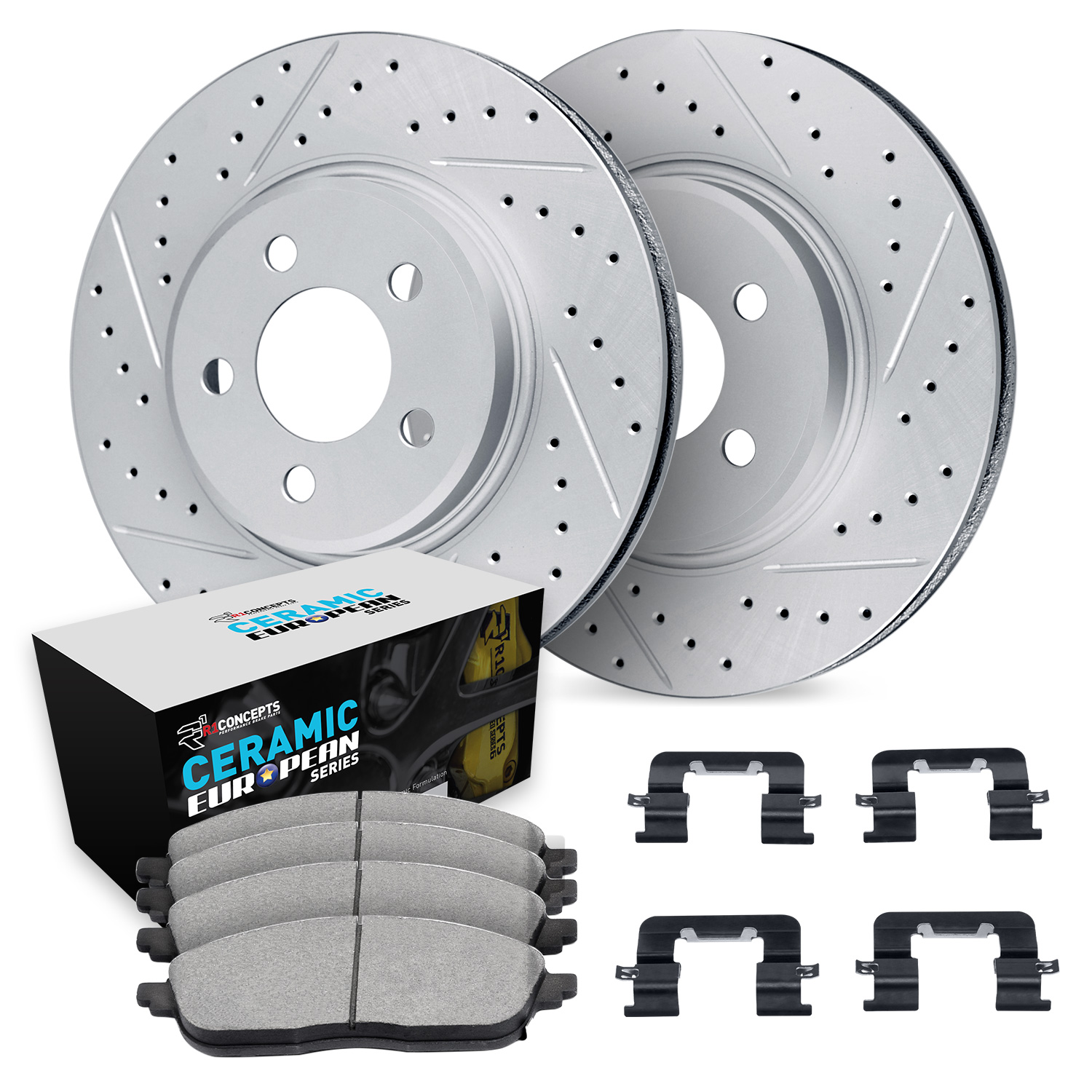 2017 Mini Cooper John Cooper Works Silver Performance Drilled/Slotted Rotors with Ceramic European