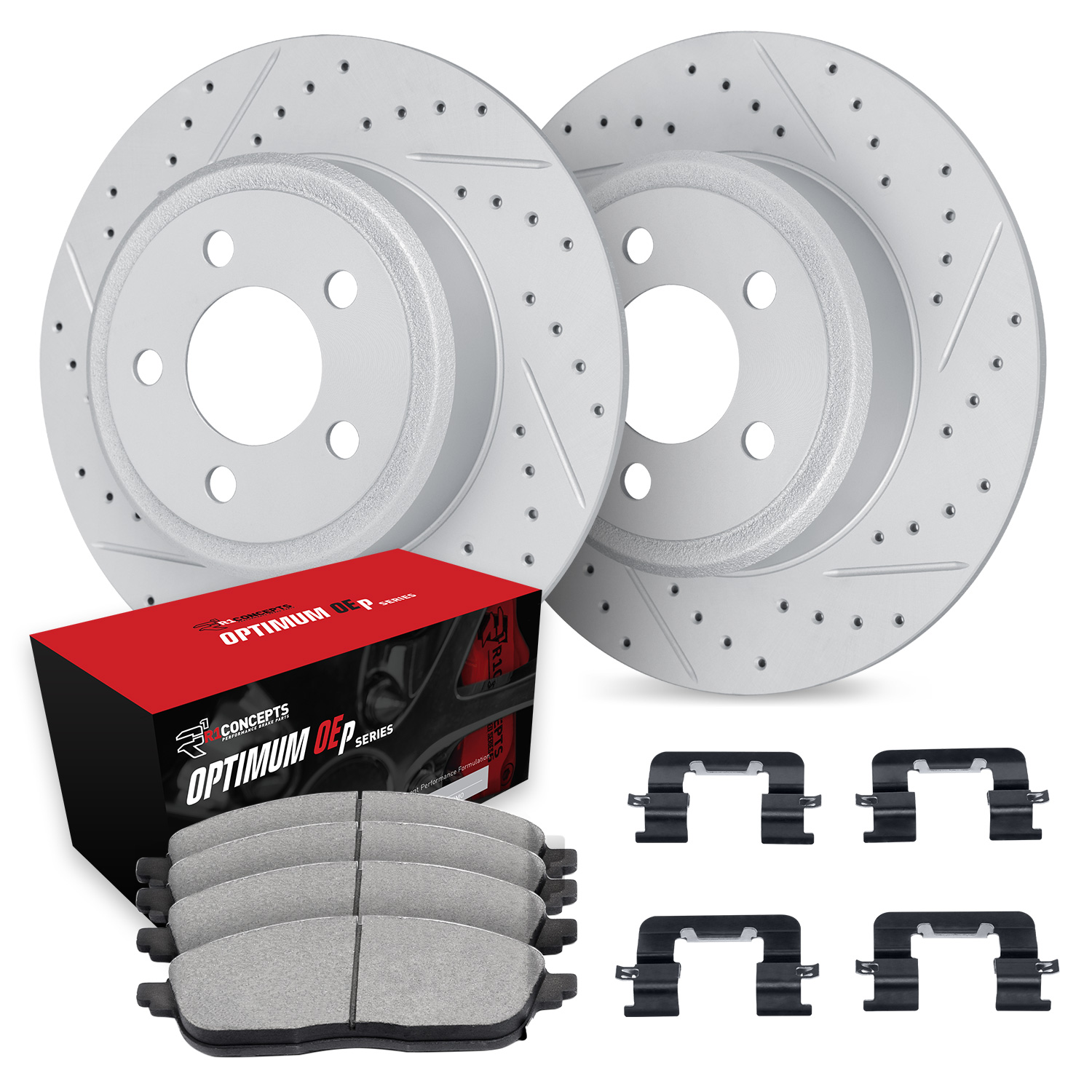 2020 Kia Soul LX Silver Performance Drilled/Slotted Rotors with OPTIMUM OEp