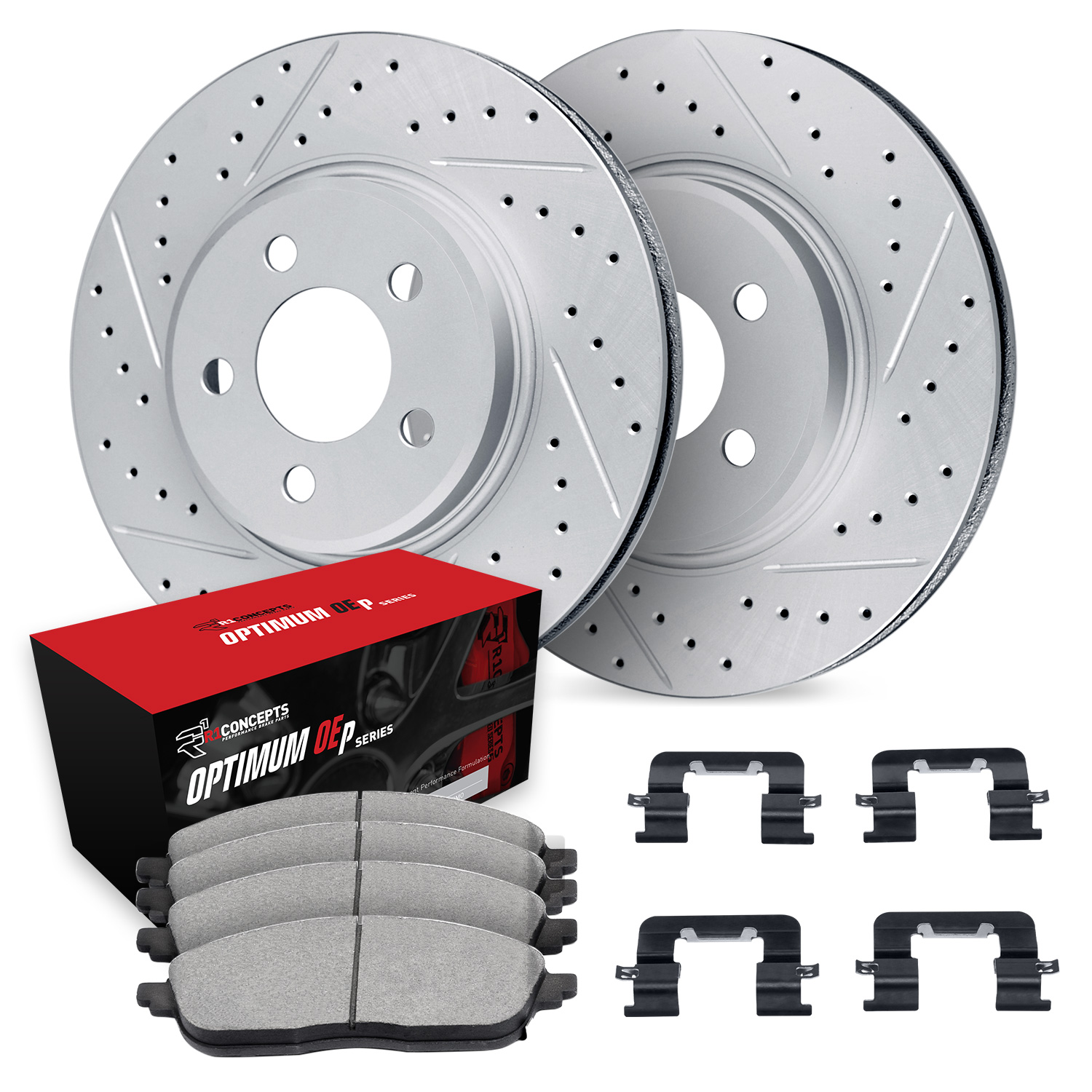 2018 Honda Ridgeline Touring Silver Performance Drilled/Slotted Rotors with OPTIMUM OEp