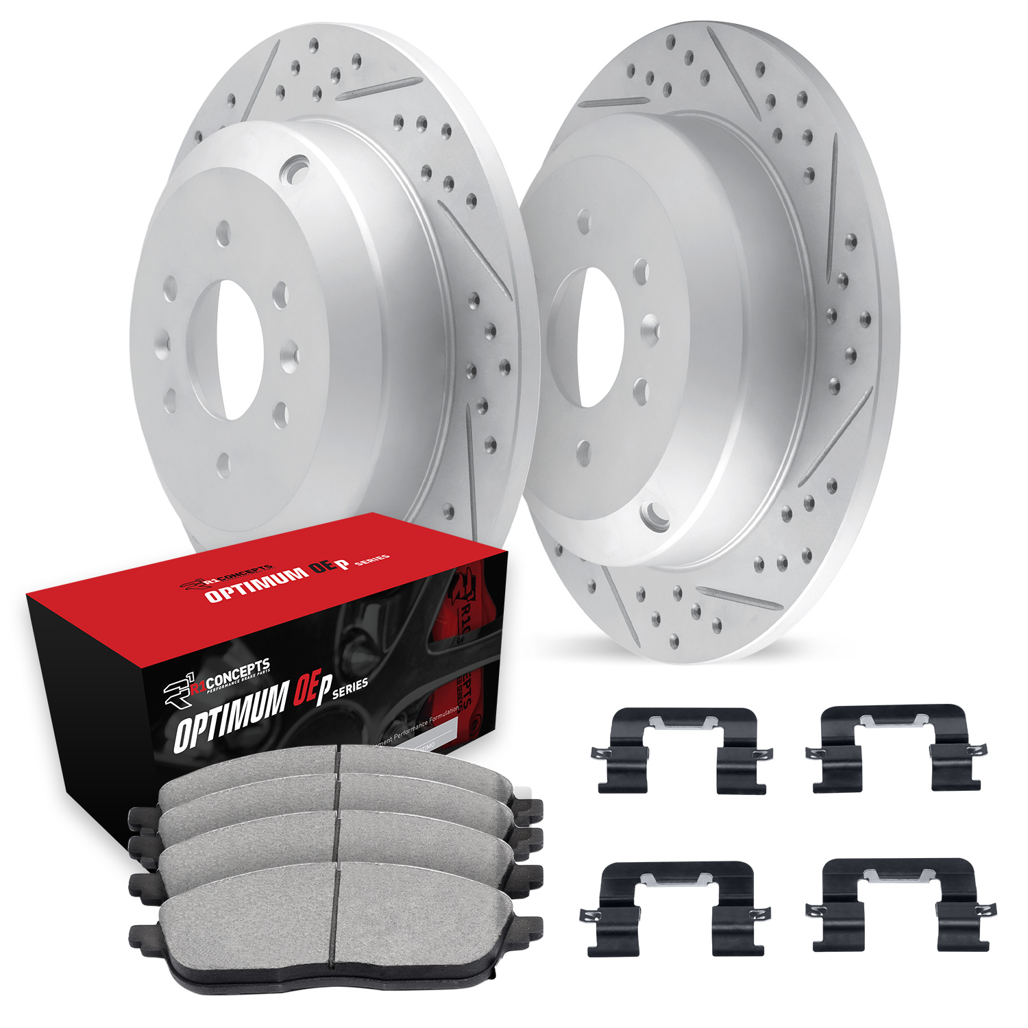 2015 Nissan TITAN S Silver Performance Drilled/Slotted Rotors with OPTIMUM OEp