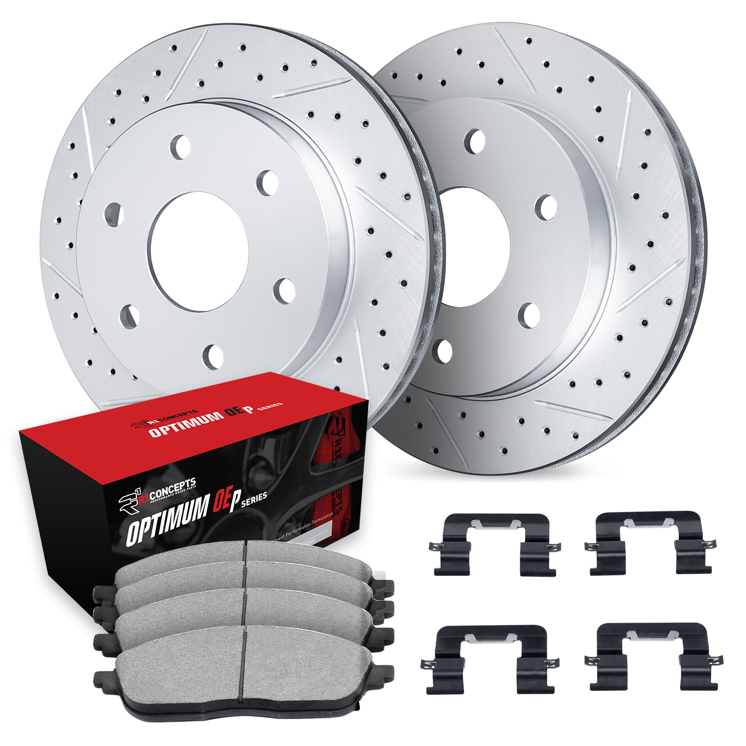 2002 Toyota Sequoia SR5 Silver Performance Drilled/Slotted Rotors with OPTIMUM OEp