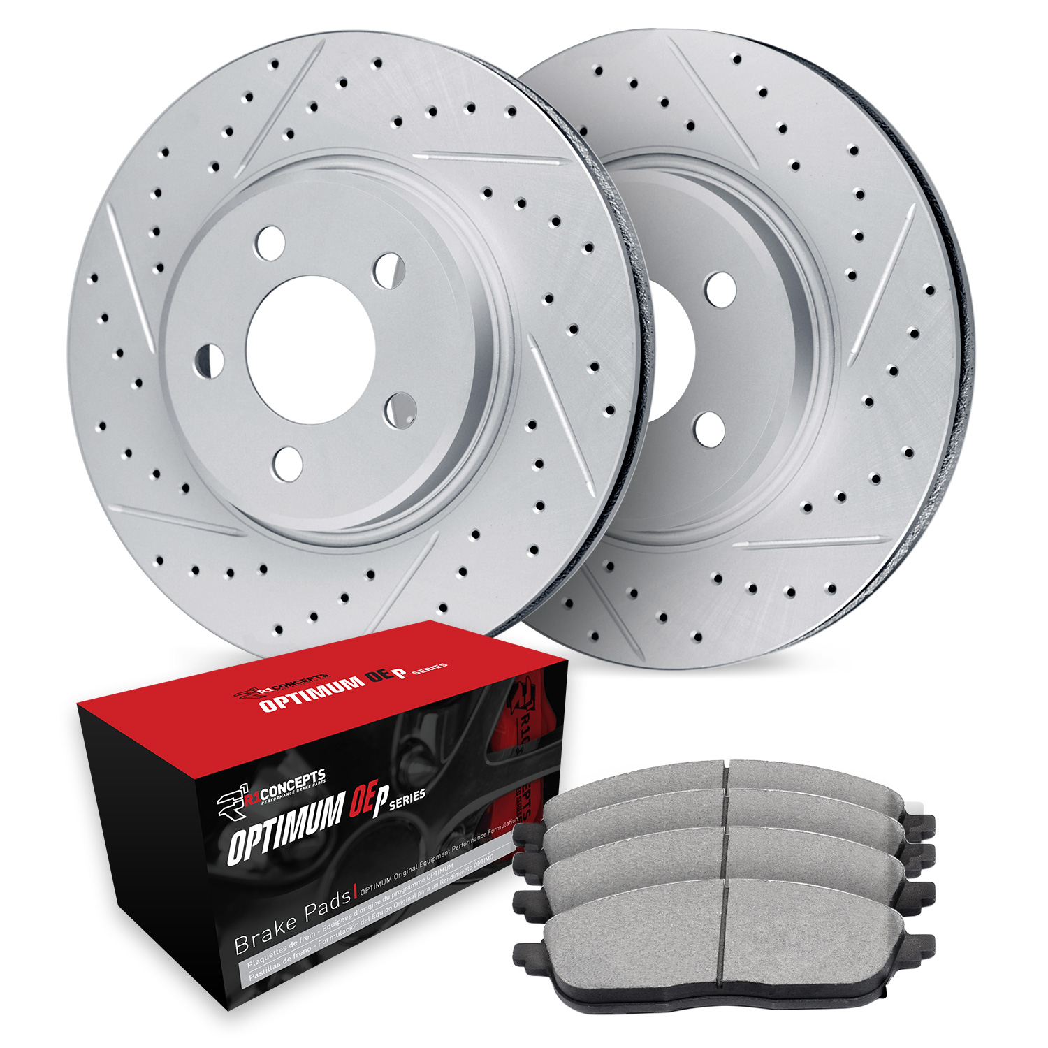 1995 Acura NSX T Silver Performance Drilled/Slotted Rotors with OPTIMUM OEp