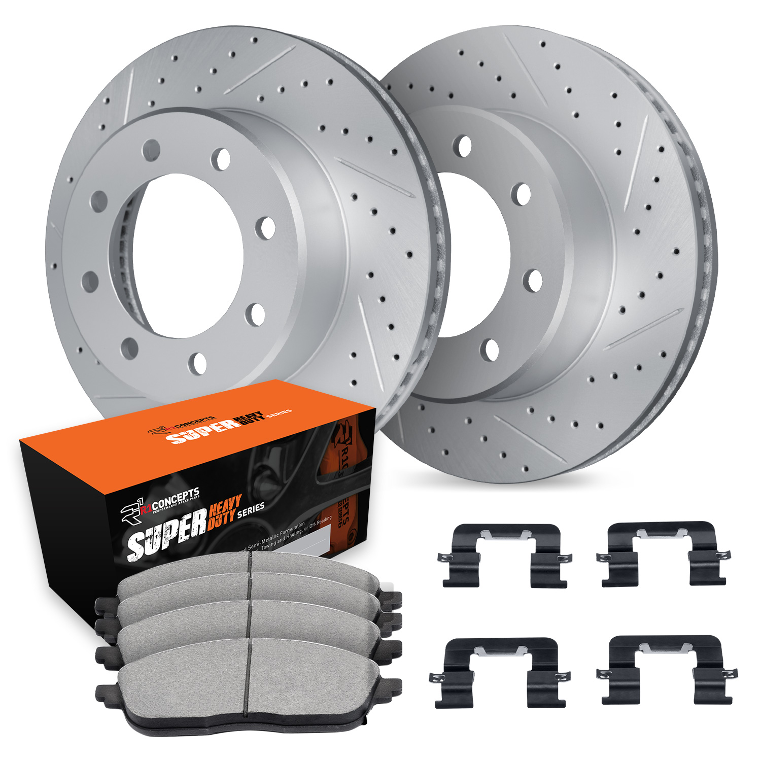 2000 Ford Excursion Limited Silver Performance Drilled/Slotted Rotors with Super Heavy Duty