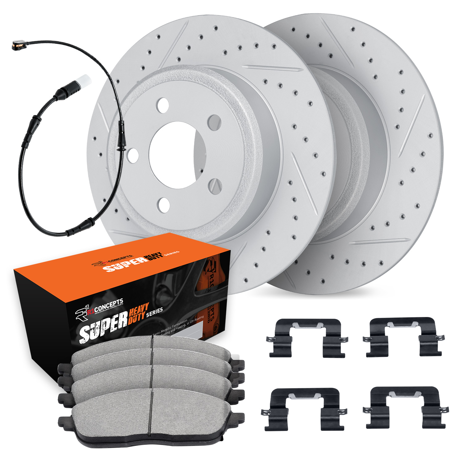 2002 Freightliner Sprinter 3500 Base Silver Performance Drilled/Slotted Rotors with Super Heavy Duty