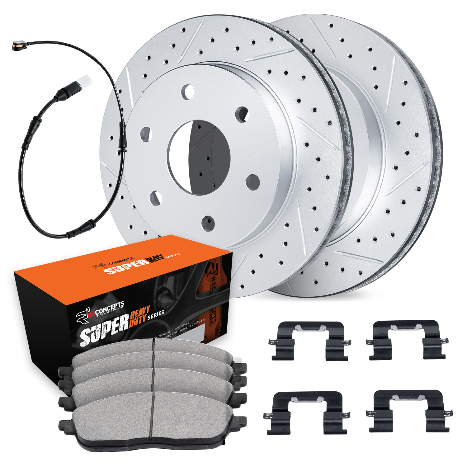 2025 Mercedes-Benz eSprinter Base Silver Performance Drilled/Slotted Rotors with Super Heavy Duty