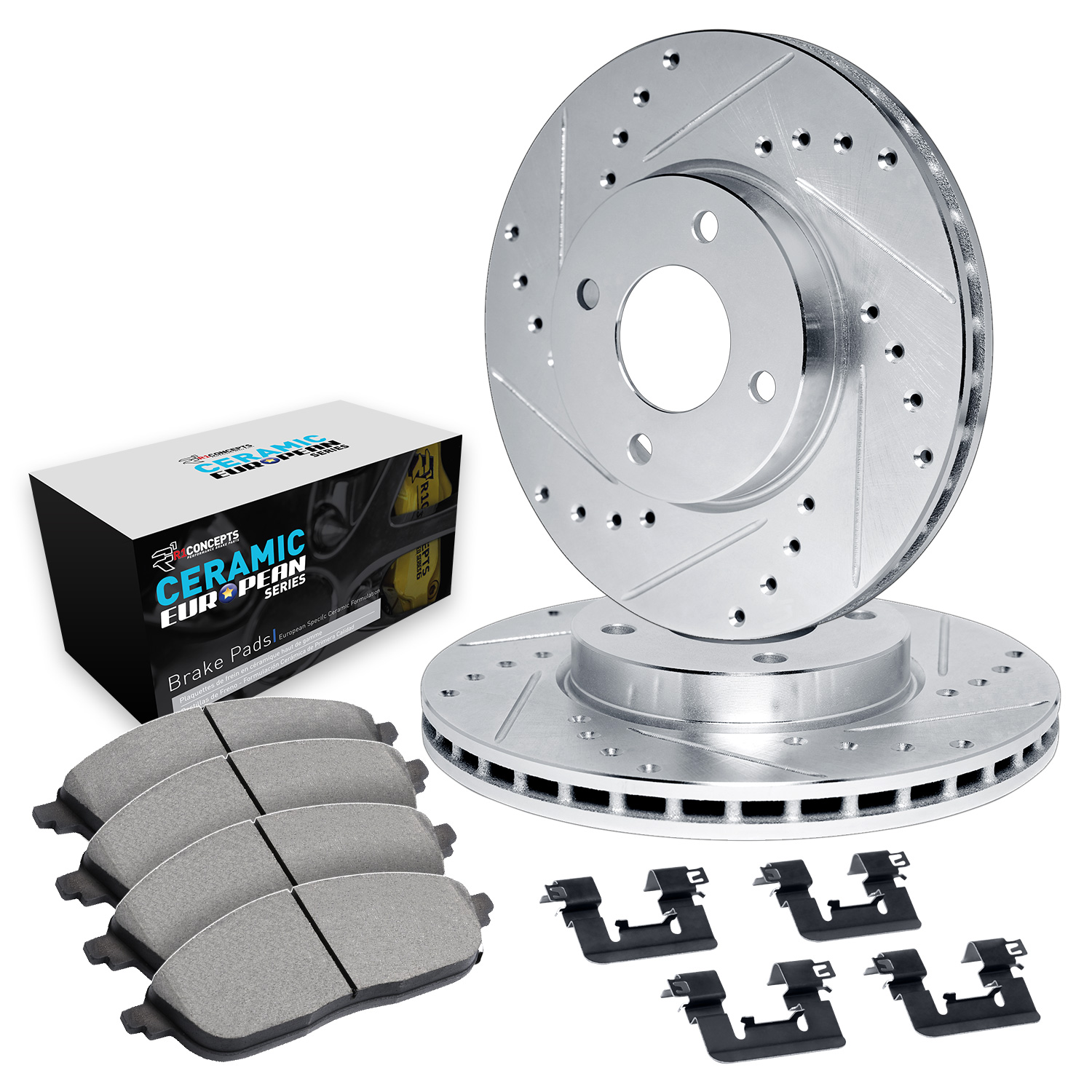 2007 Nissan Sentra Base Silver Performance Drilled/Slotted Rotors with Ceramic European
