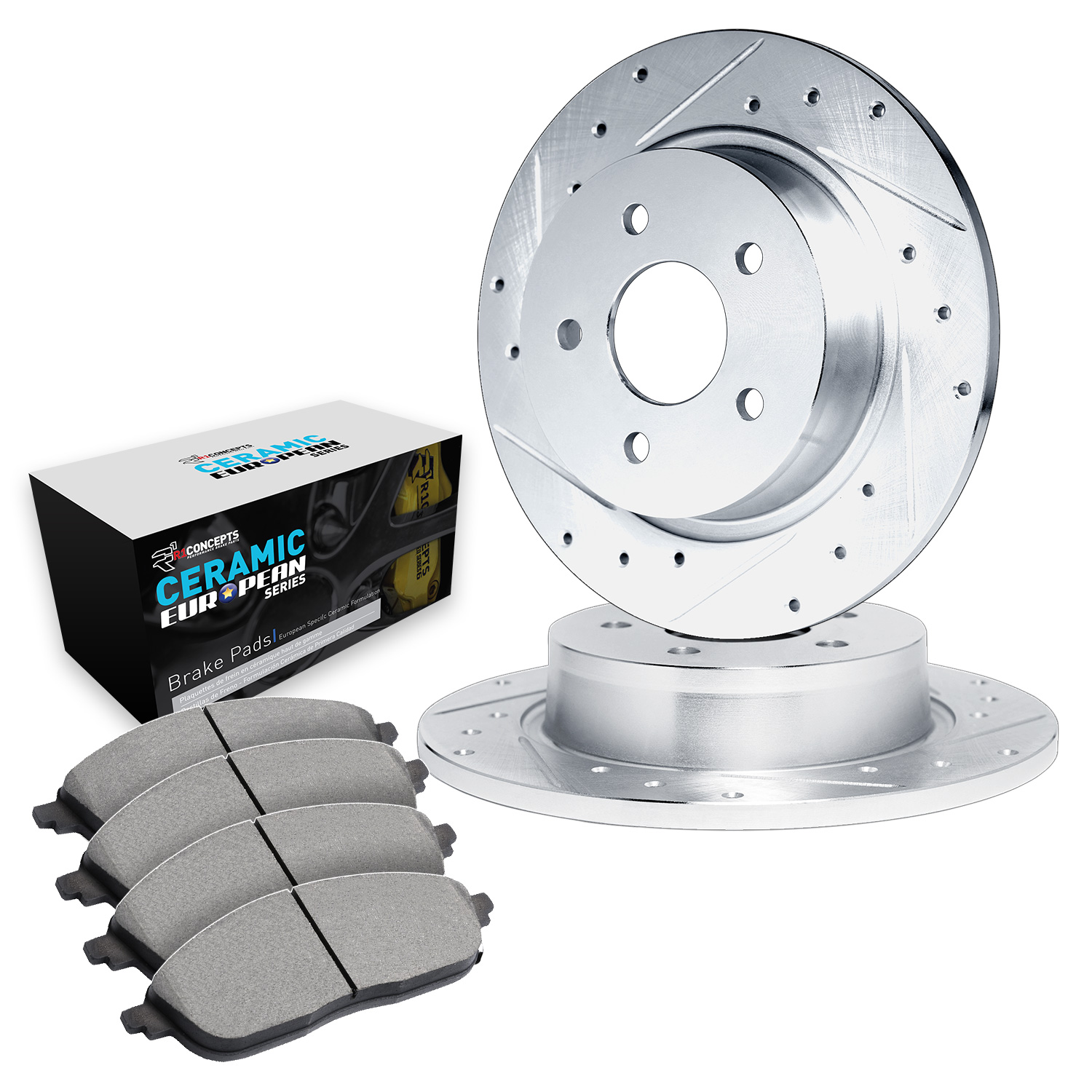 1992 Mercedes-Benz 190E 2.6 Silver Performance Drilled/Slotted Rotors with Ceramic European