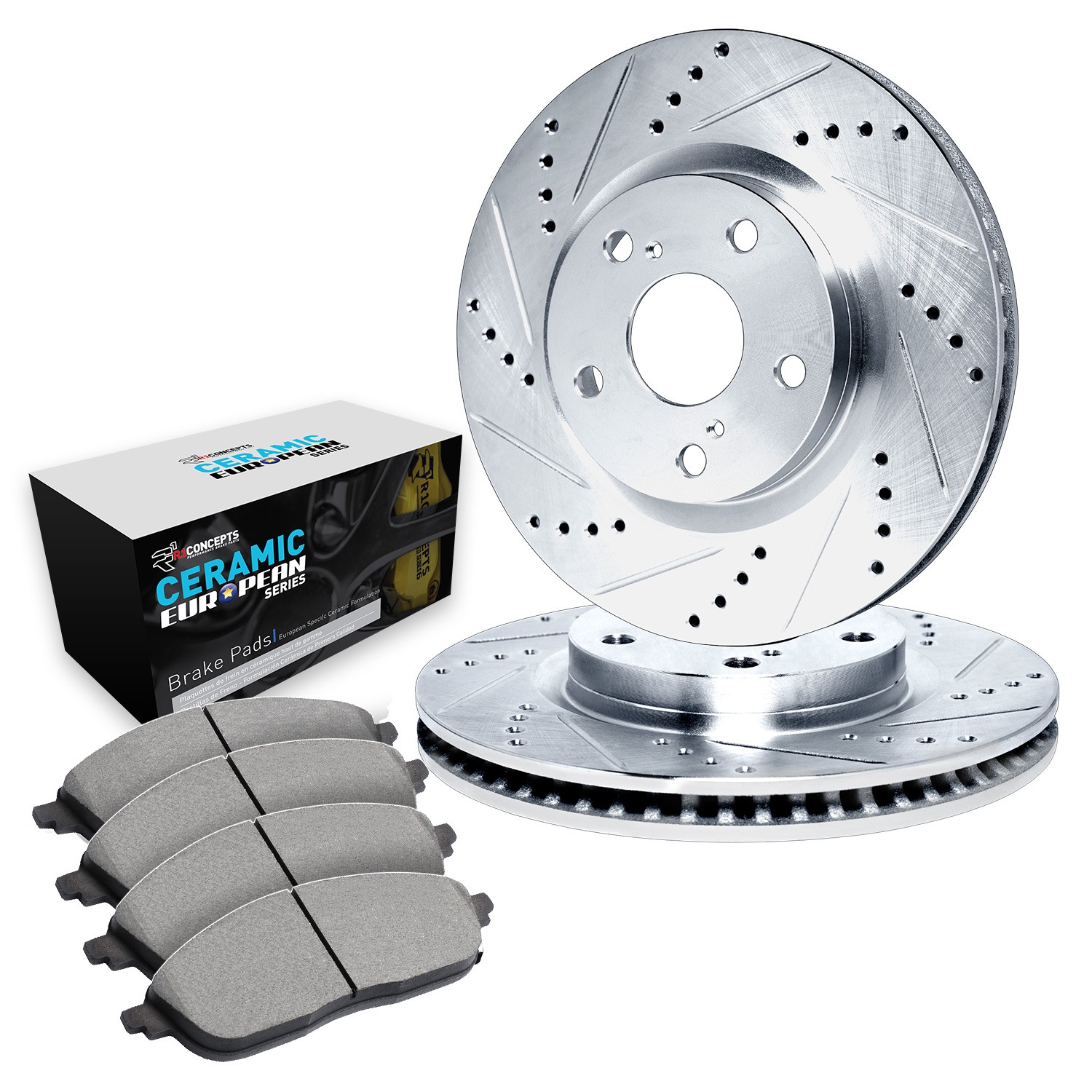 2017 Audi Q7 Komfort Silver Performance Drilled/Slotted Rotors with Ceramic European