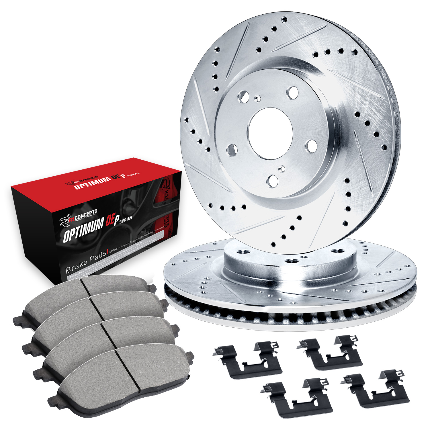 2007 Chevrolet Tracker Base Silver Performance Drilled/Slotted Rotors with OPTIMUM OEp