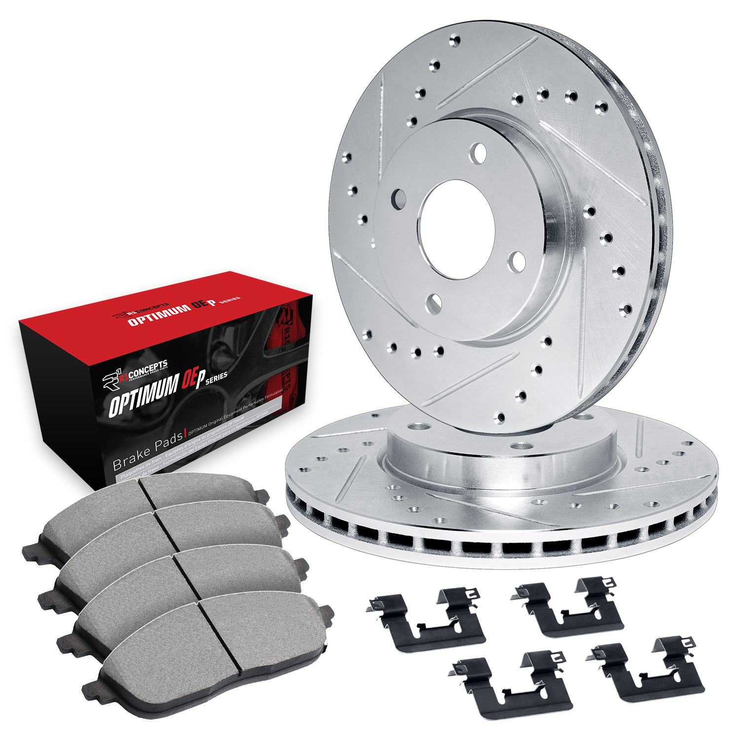 2018 Kia Rio EX Silver Performance Drilled/Slotted Rotors with OPTIMUM OEp
