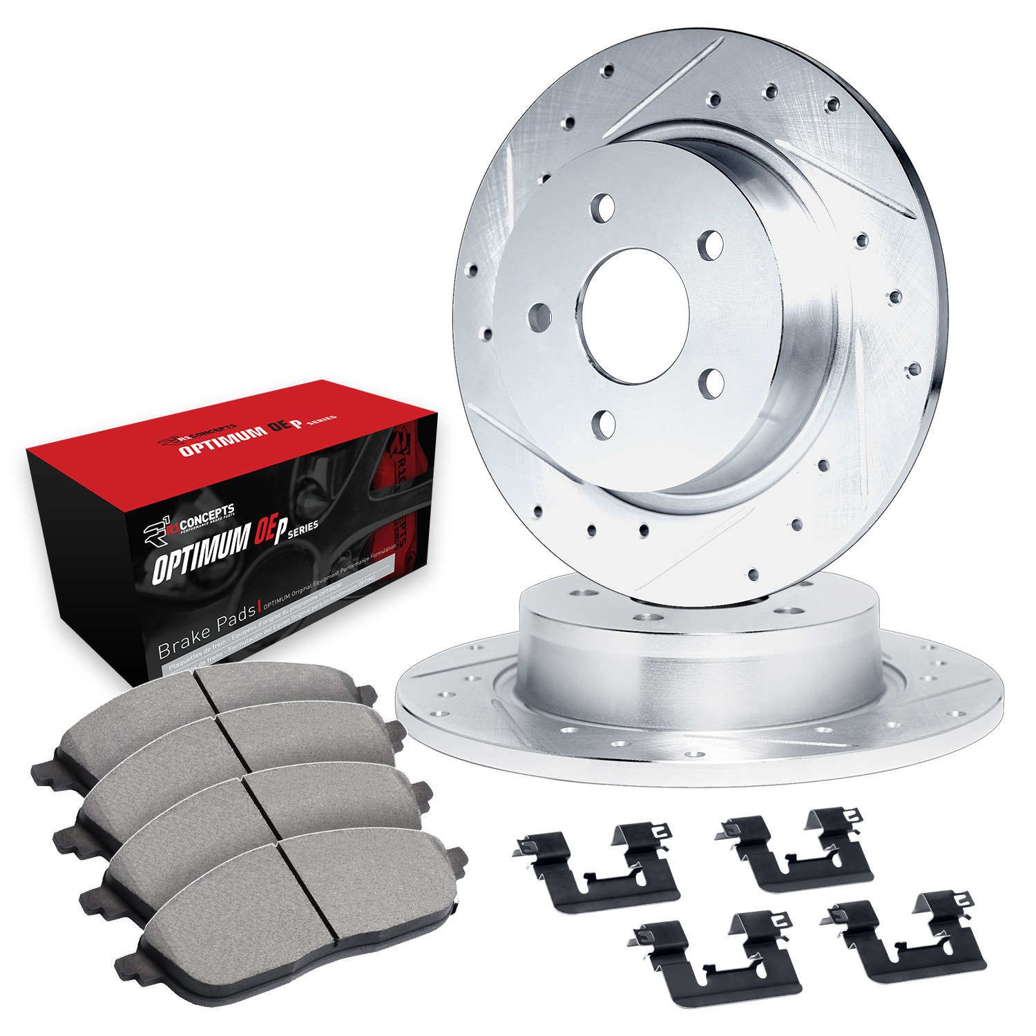 2016 Chevrolet Impala Limited Police Silver Performance Drilled/Slotted Rotors with OPTIMUM OEp