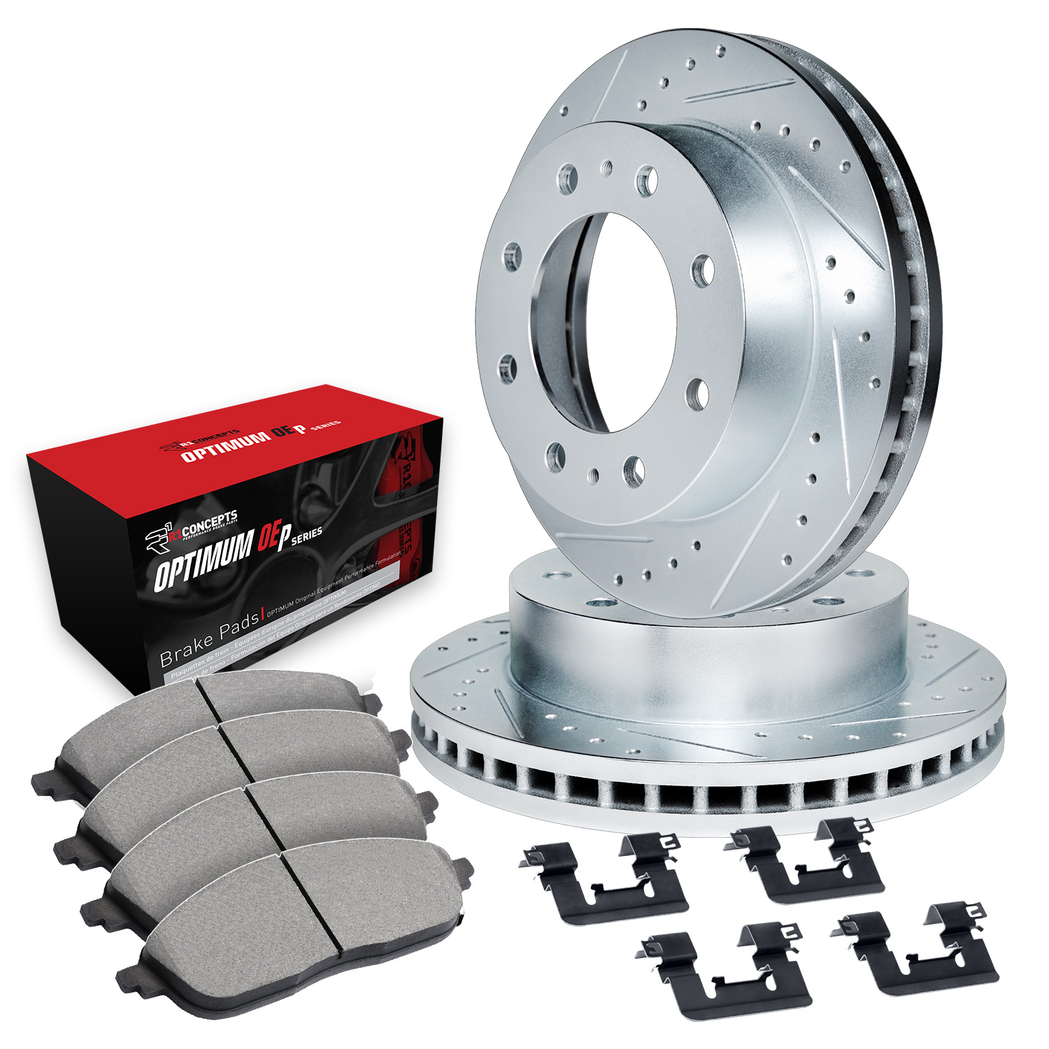 2016 Chevrolet Express 2500 LS Silver Performance Drilled/Slotted Rotors with OPTIMUM OEp