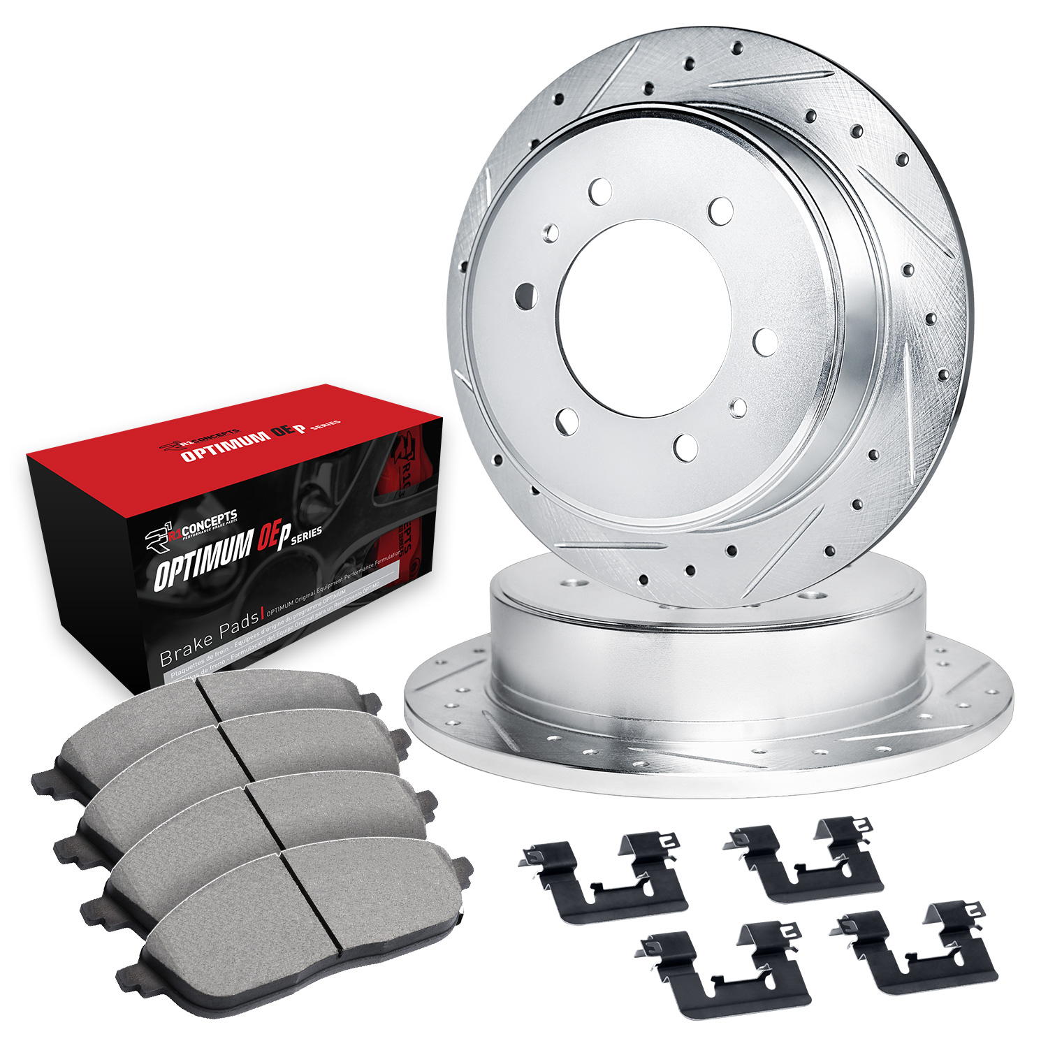 2015 Nissan TITAN Base Silver Performance Drilled/Slotted Rotors with OPTIMUM OEp
