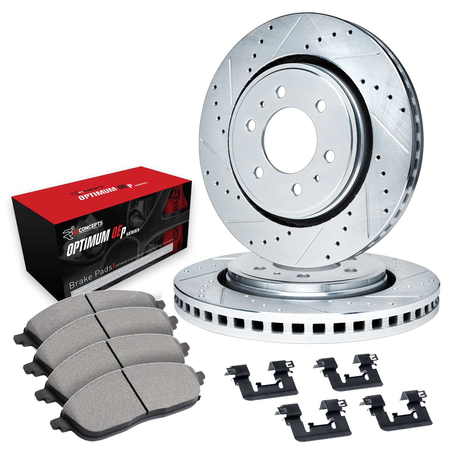 2015 Nissan TITAN Base Silver Performance Drilled/Slotted Rotors with OPTIMUM OEp