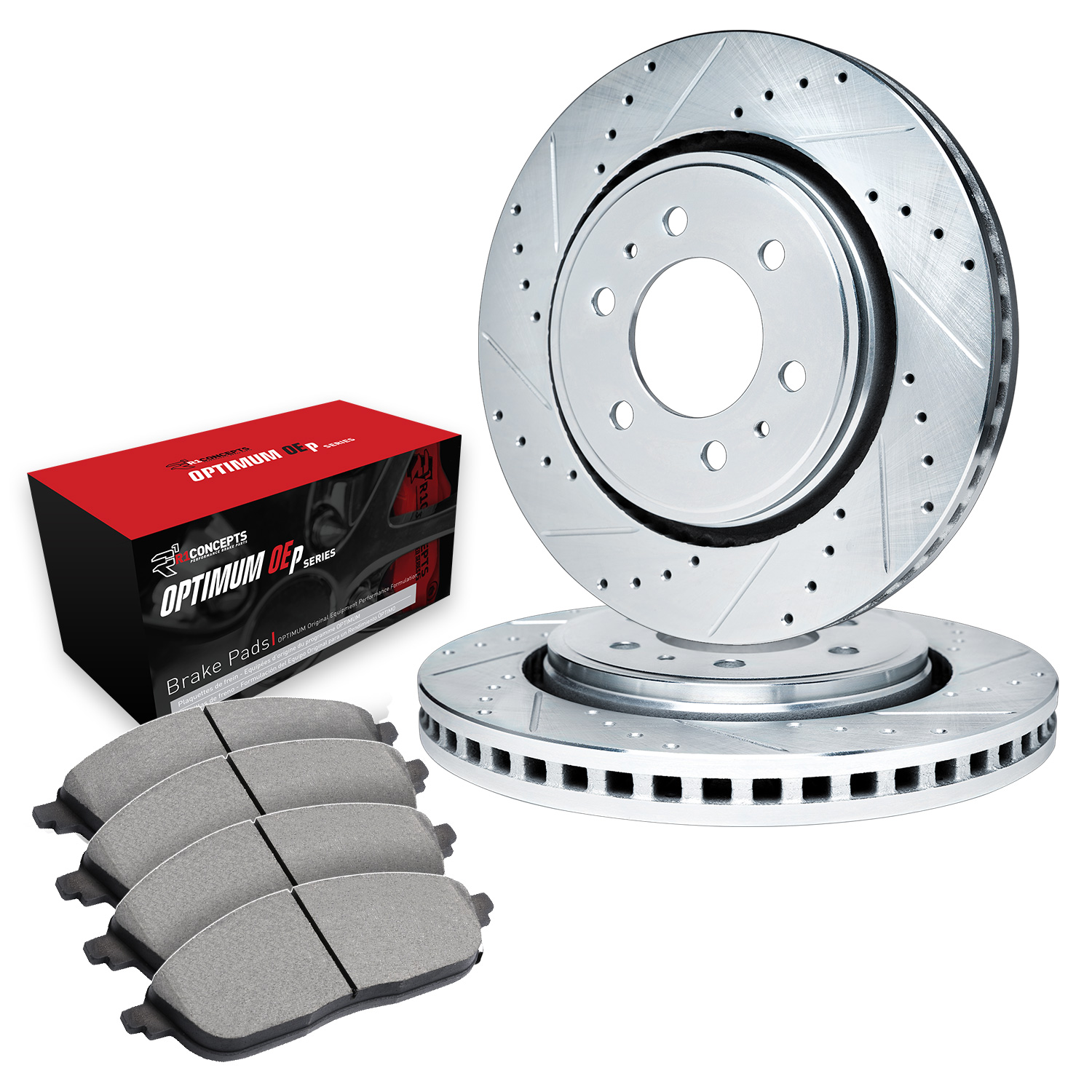 2000 Dodge Viper Base Silver Performance Drilled/Slotted Rotors with OPTIMUM OEp
