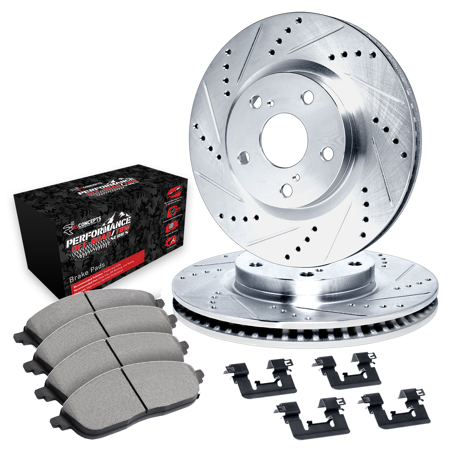 2019 Toyota Sequoia TRD Sport Silver Performance Drilled/Slotted Rotors with Performance Off-Road/Tow