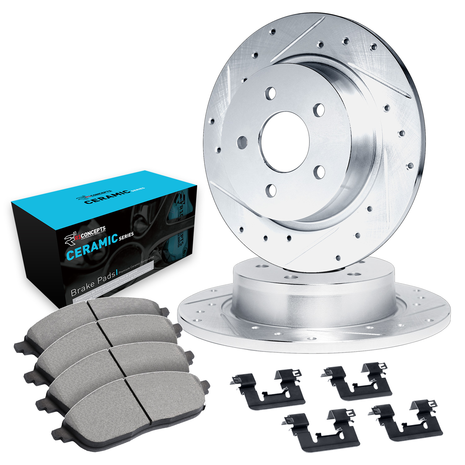 2013 Hyundai Santa Fe XL Limited Silver Performance Drilled/Slotted Rotors with Ceramic Series