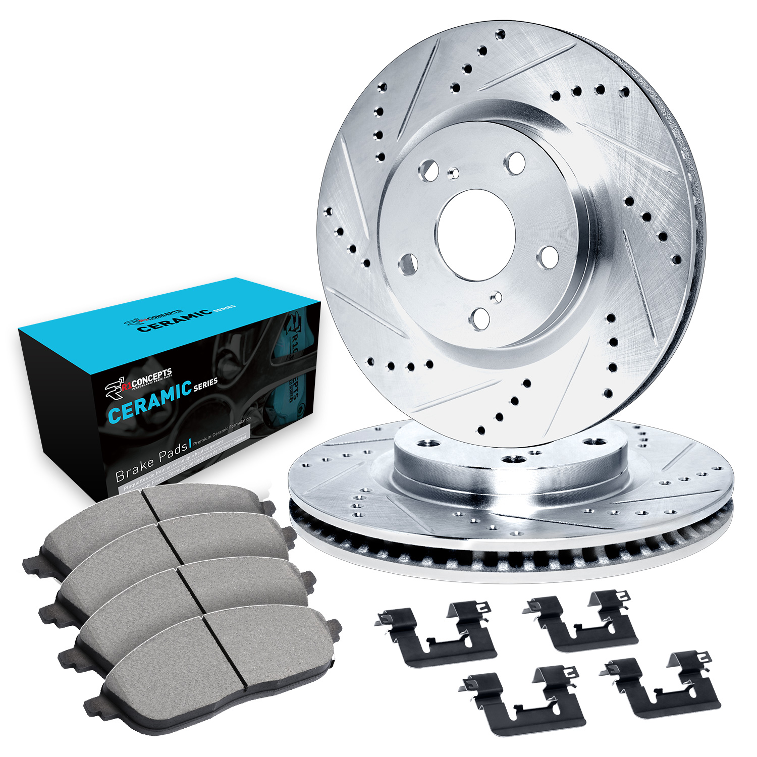 2016 Chevrolet Impala Limited LTZ Silver Performance Drilled/Slotted Rotors with Ceramic Series