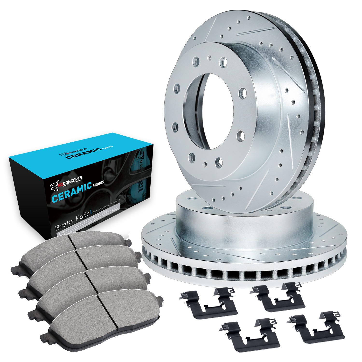 2001 Ford Excursion XLT Silver Performance Drilled/Slotted Rotors with Ceramic Series