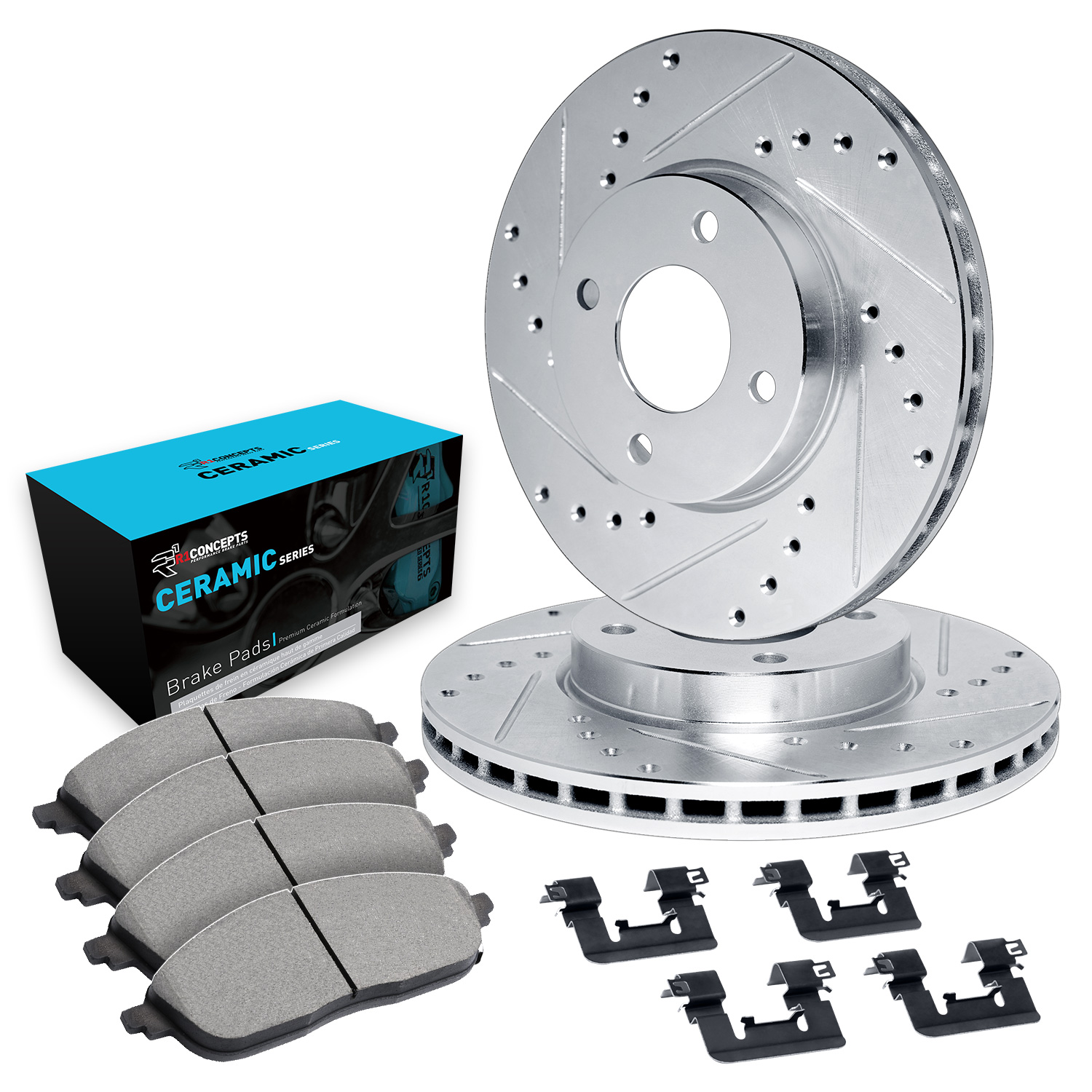 2018 Smart Fortwo Passion Silver Performance Drilled/Slotted Rotors with Ceramic Series