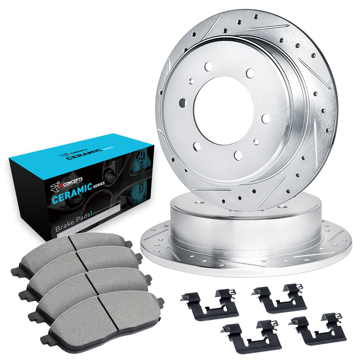 2012 Nissan Armada Base Silver Performance Drilled/Slotted Rotors with Ceramic Series
