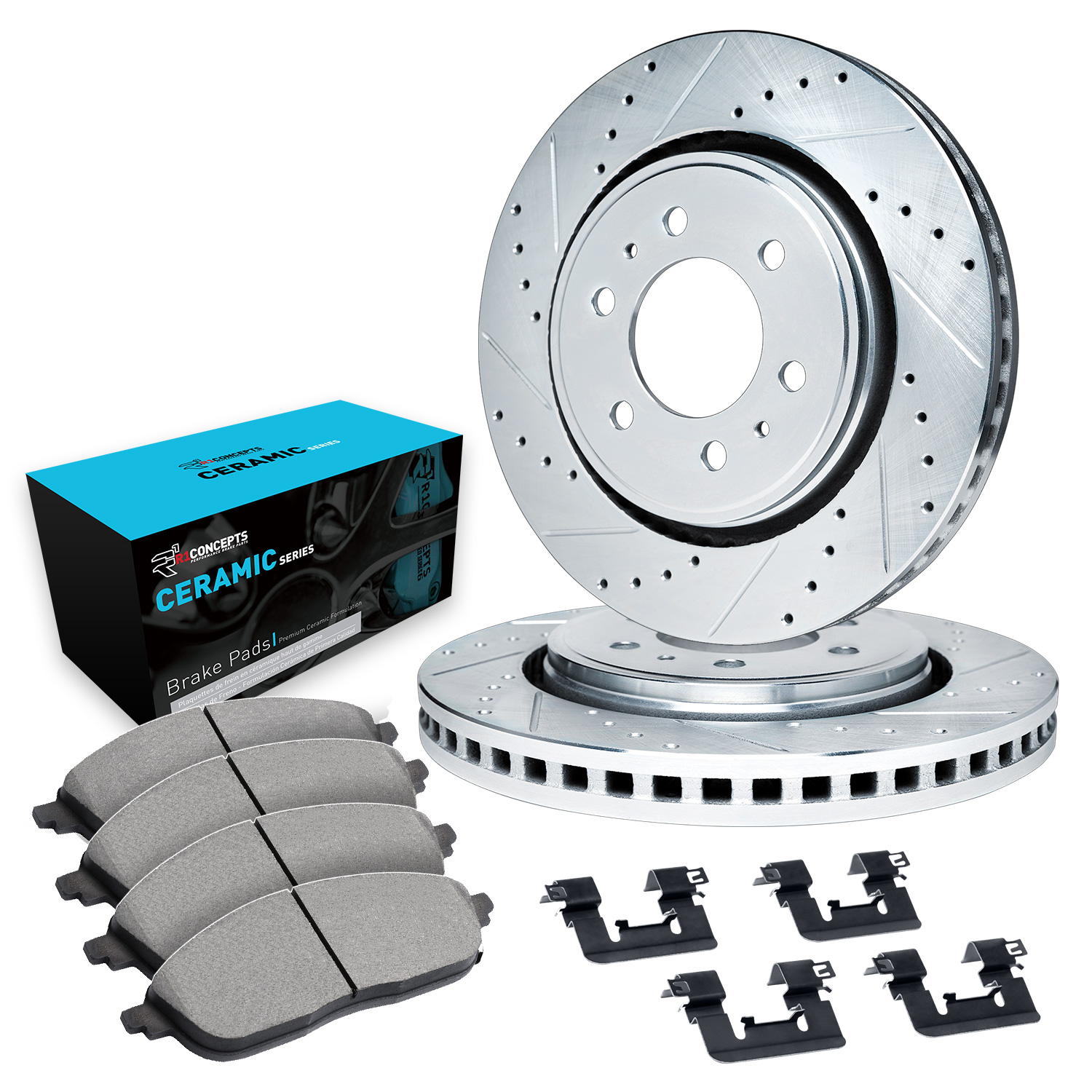 2015 Nissan TITAN SV Silver Performance Drilled/Slotted Rotors with Ceramic Series