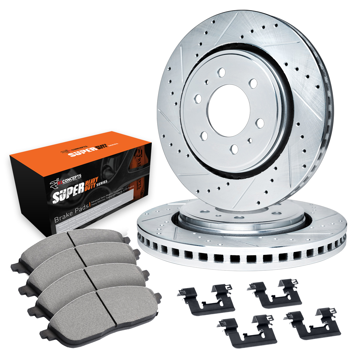2015 Nissan TITAN SV Silver Performance Drilled/Slotted Rotors with Super Heavy Duty
