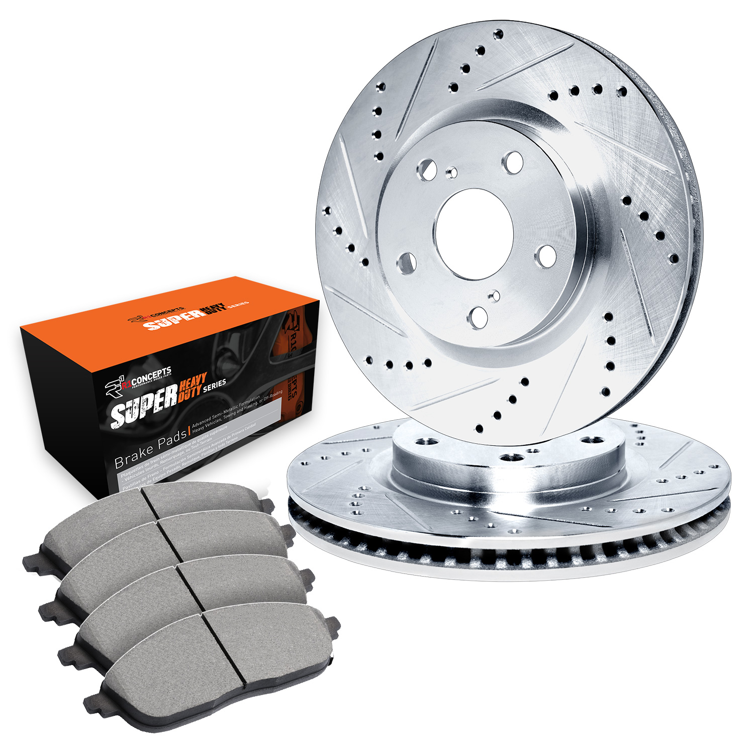 1980 Pontiac Grand LeMans LE Silver Performance Drilled/Slotted Rotors with Super Heavy Duty