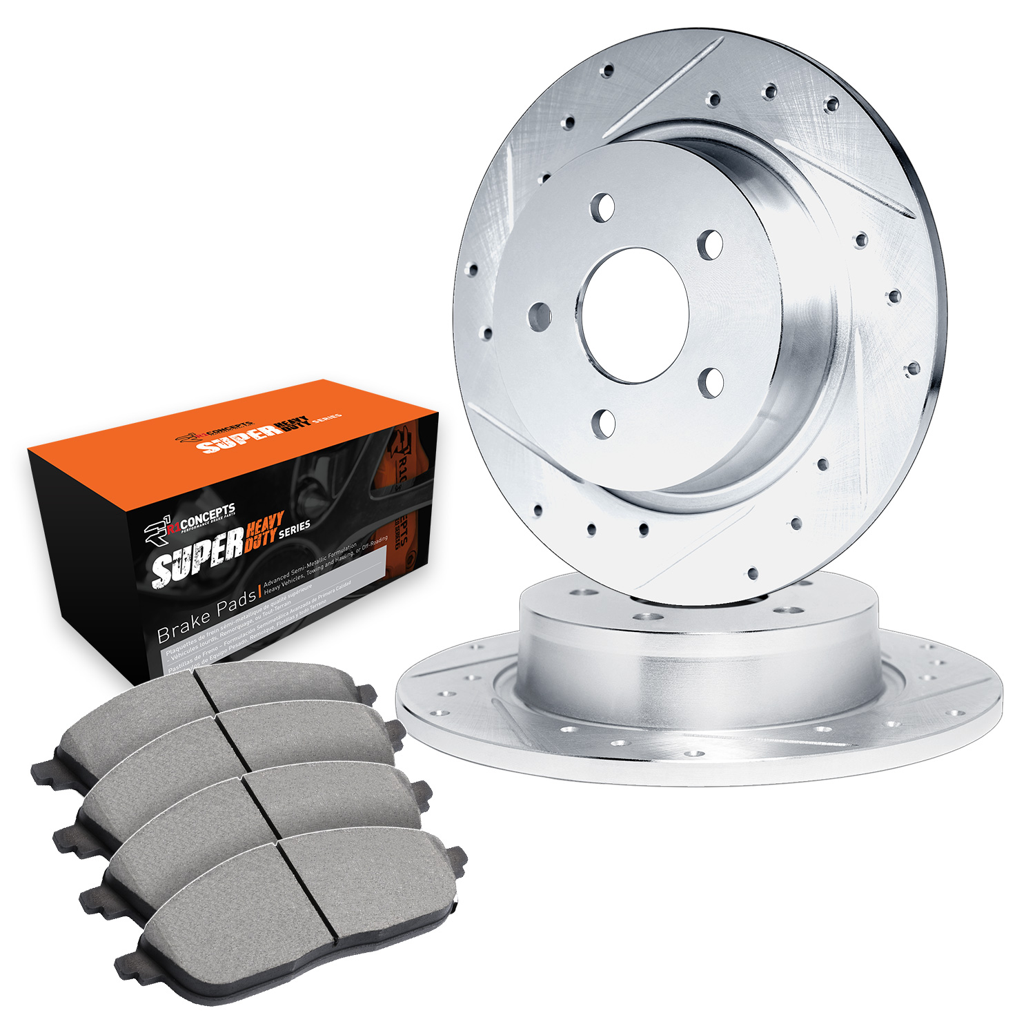2008 Ford Explorer XLT Silver Performance Drilled/Slotted Rotors with Super Heavy Duty