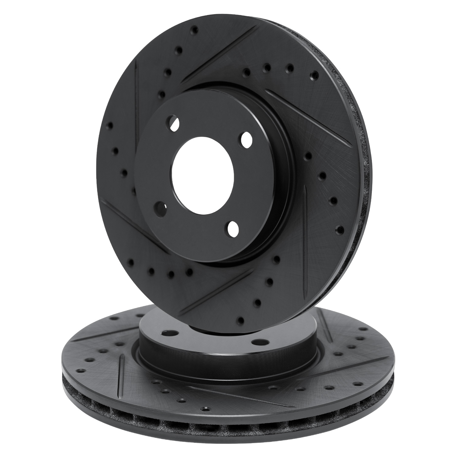1993 Saturn SC2 Base Black Performance Drilled/Slotted Rotor Set