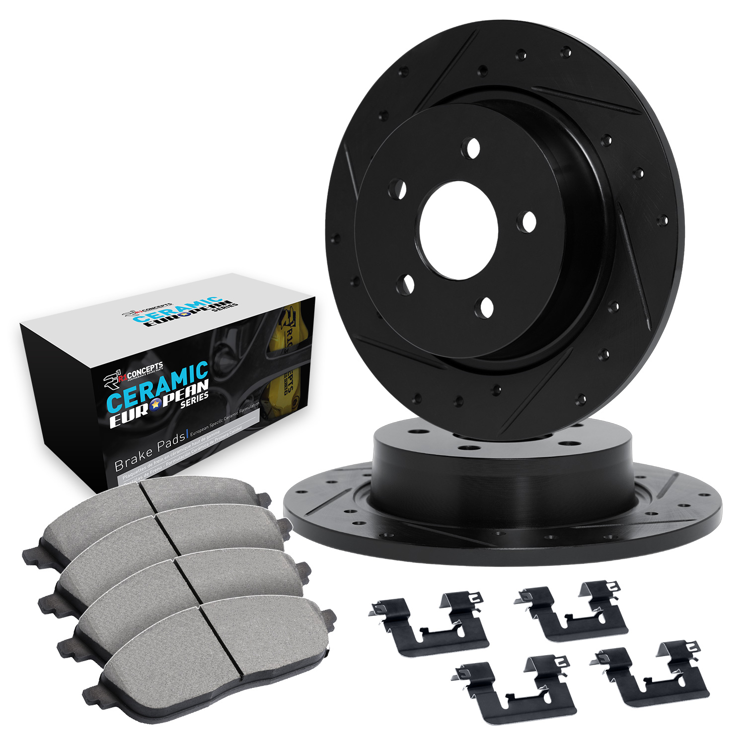 2016 Volkswagen CC R-Line Black Performance Drilled/Slotted Rotors with Ceramic European