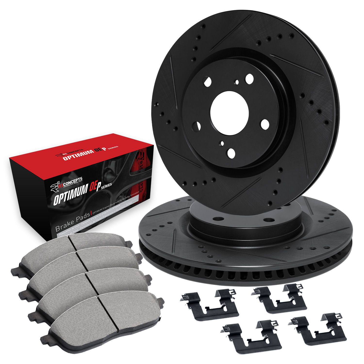 2016 Audi S4 Premium Plus Black Performance Drilled/Slotted Rotors with OPTIMUM OEp