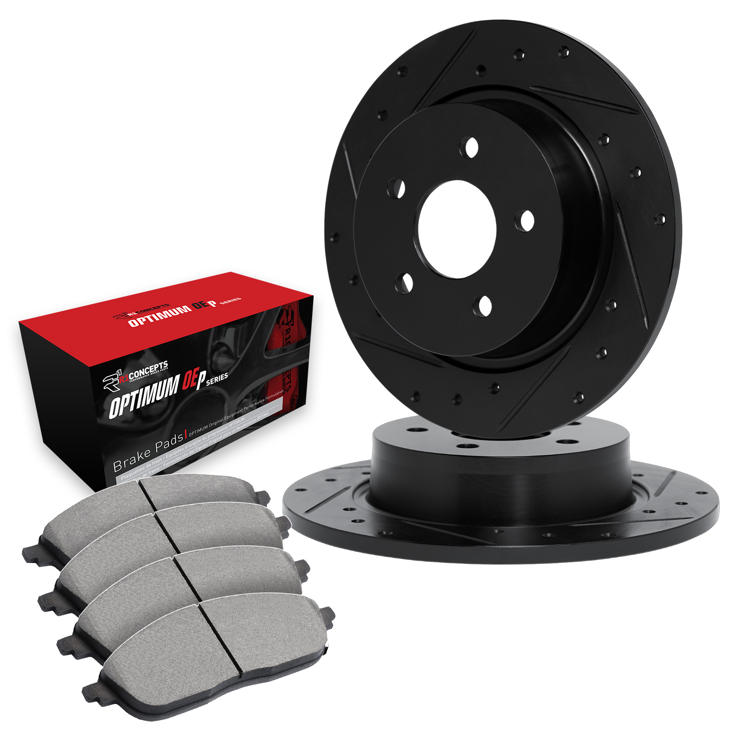 2012 Audi A1 Union Square Black Performance Drilled/Slotted Rotors with OPTIMUM OEp