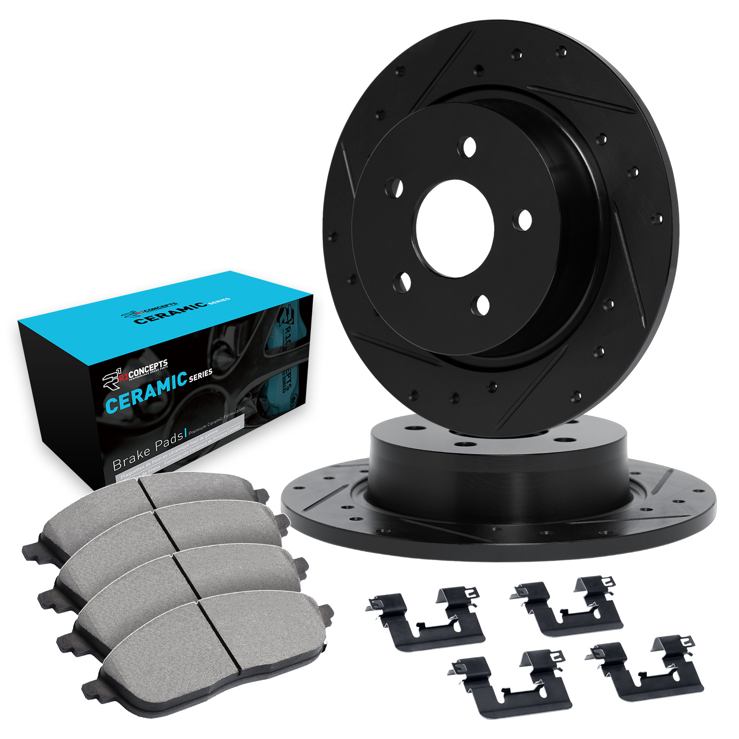 2016 Kia Forte5 SX Black Performance Drilled/Slotted Rotors with Ceramic Series