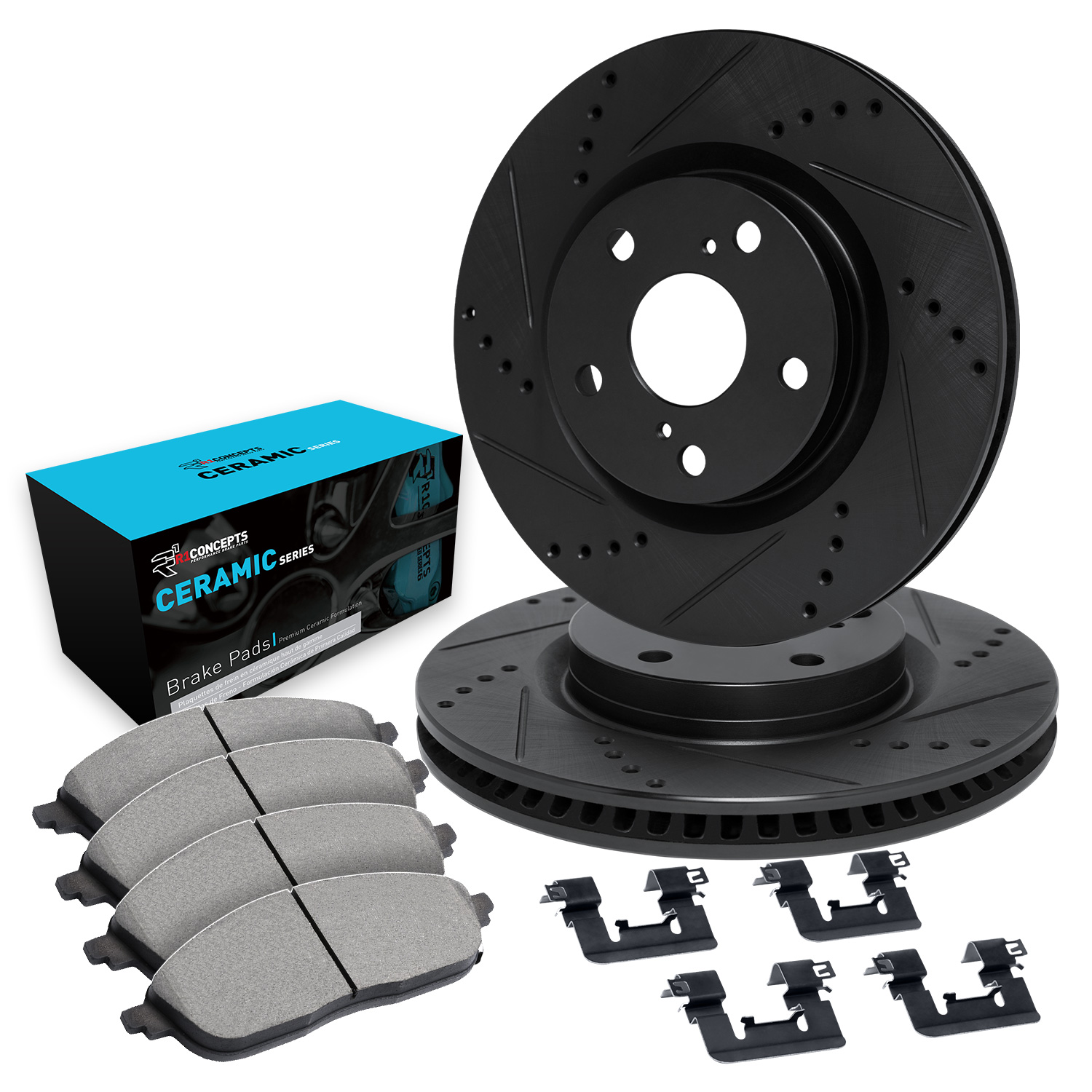 2016 Mini Cooper Paceman S Black Performance Drilled/Slotted Rotors with Ceramic Series