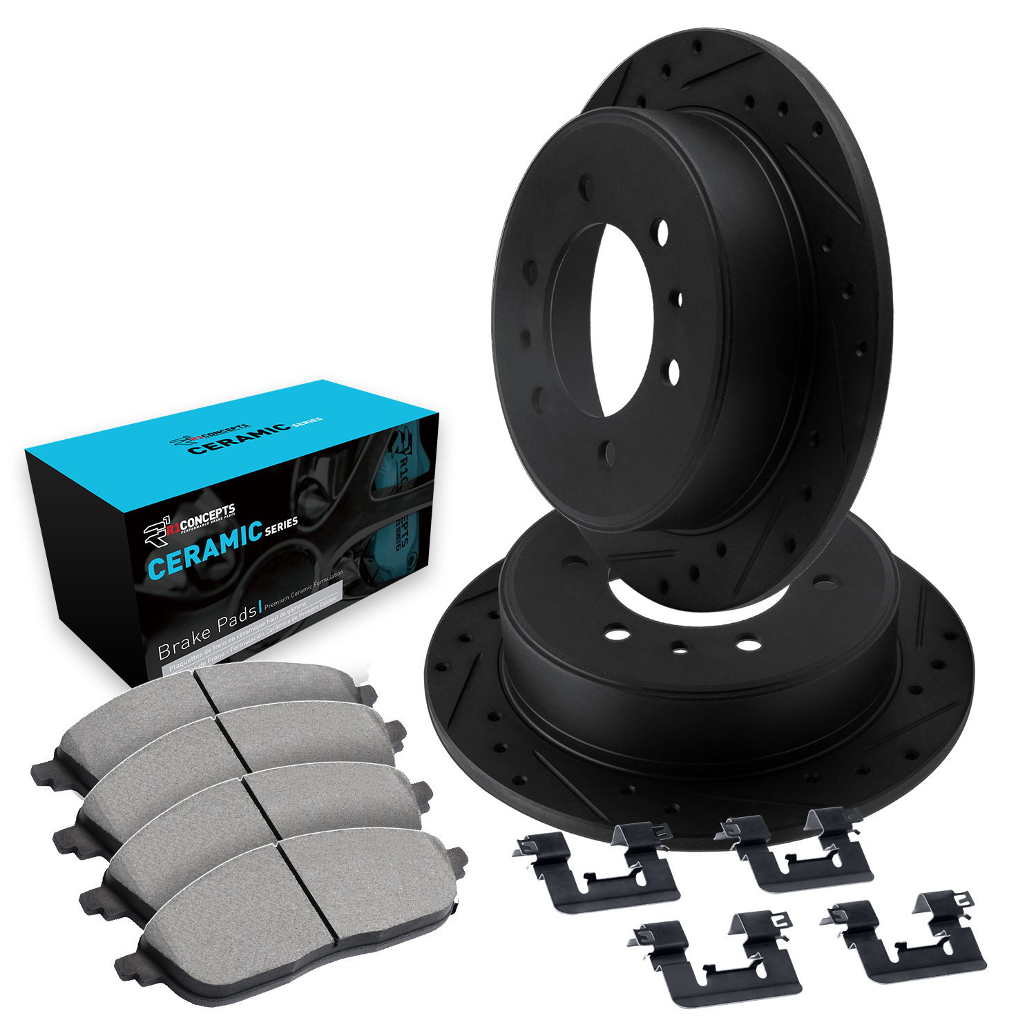 2015 Nissan TITAN SV Black Performance Drilled/Slotted Rotors with Ceramic Series