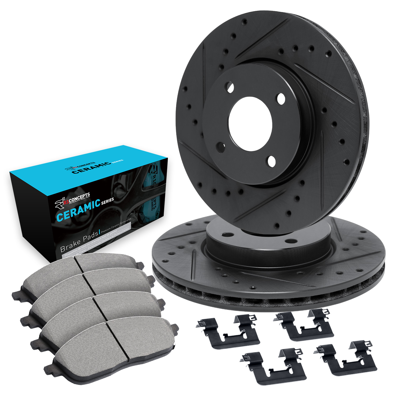 1984 Volkswagen Rabbit Convertible Wolfsburg Edition Black Performance Drilled/Slotted Rotors with Ceramic Series