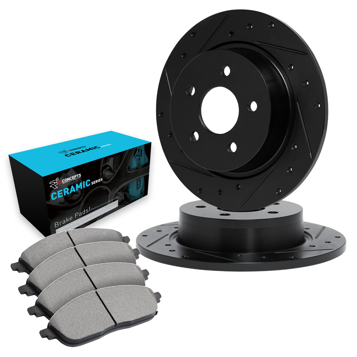 2017 Audi A4 S Line Black Performance Drilled/Slotted Rotors with Ceramic Series