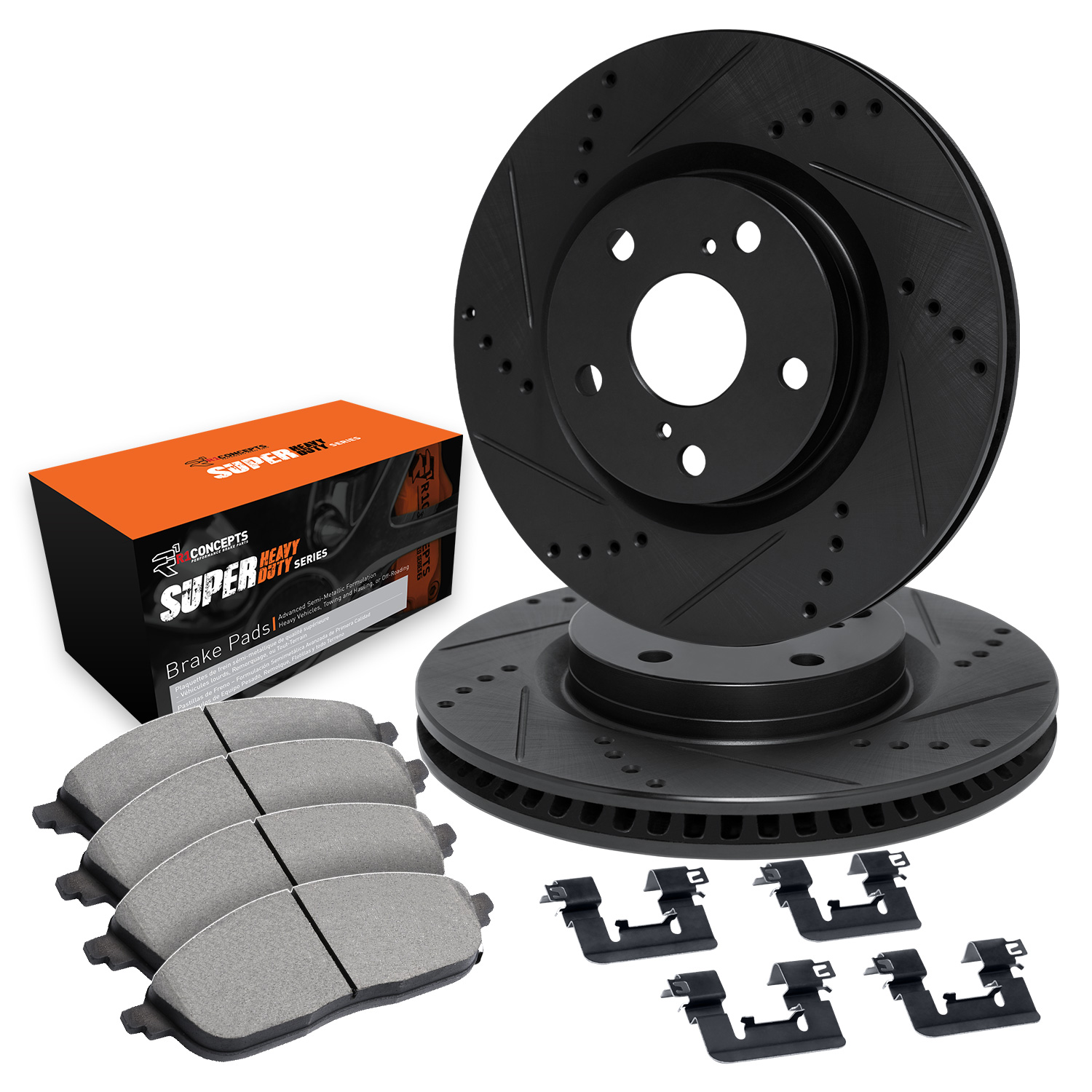 1979 Dodge D150 Base Black Performance Drilled/Slotted Rotors with Super Heavy Duty