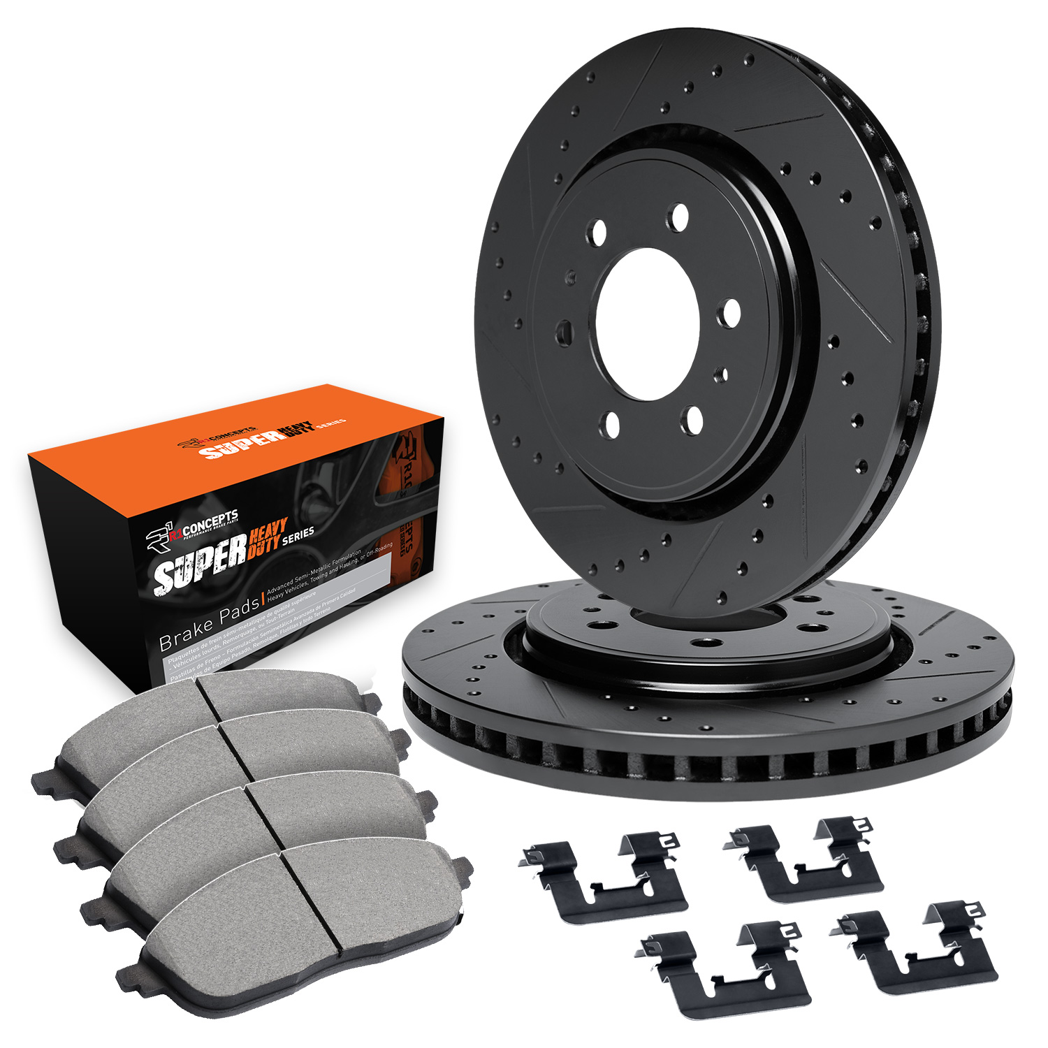 1982 GMC Jimmy Sierra Classic Black Performance Drilled/Slotted Rotors with Super Heavy Duty