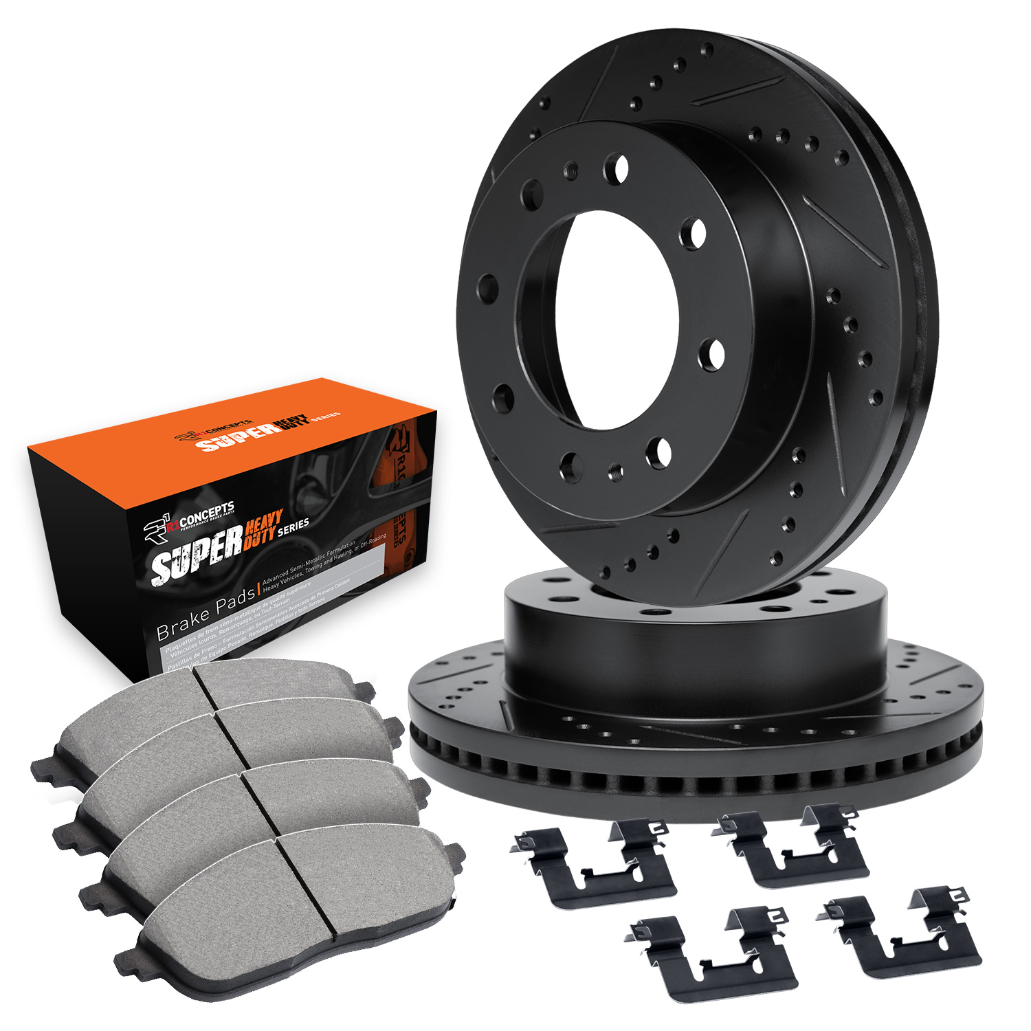2014 Chevrolet Express 4500 Base Black Performance Drilled/Slotted Rotors with Super Heavy Duty