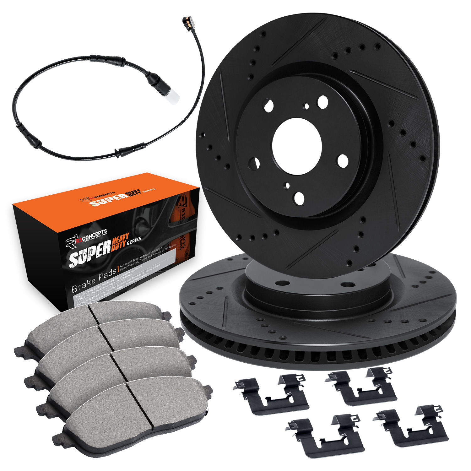 2019 Mercedes-Benz Metris Base Black Performance Drilled/Slotted Rotors with Super Heavy Duty