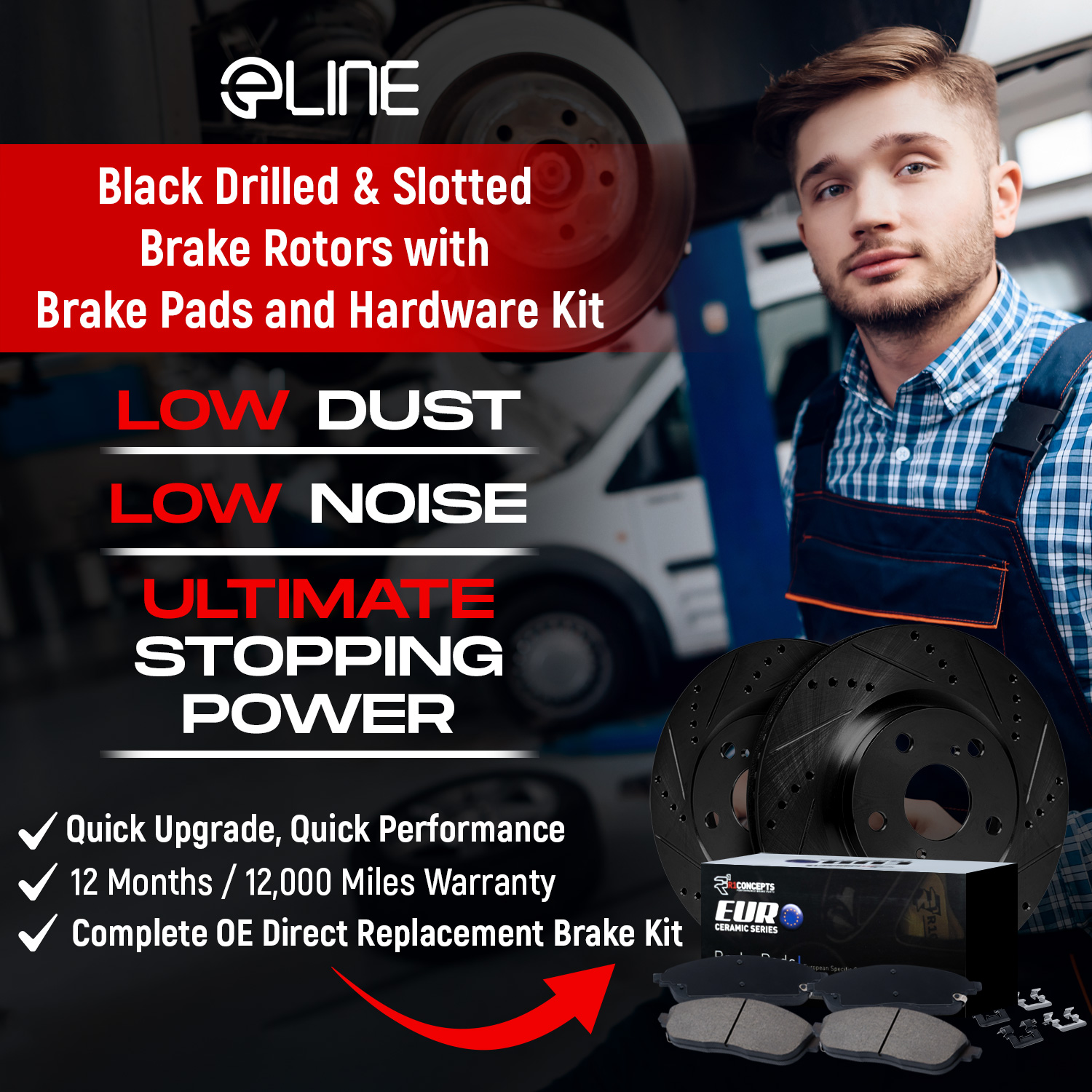 2017 BMW 740e xDrive iPerformance Black Performance Drilled/Slotted Rotors with Ceramic European