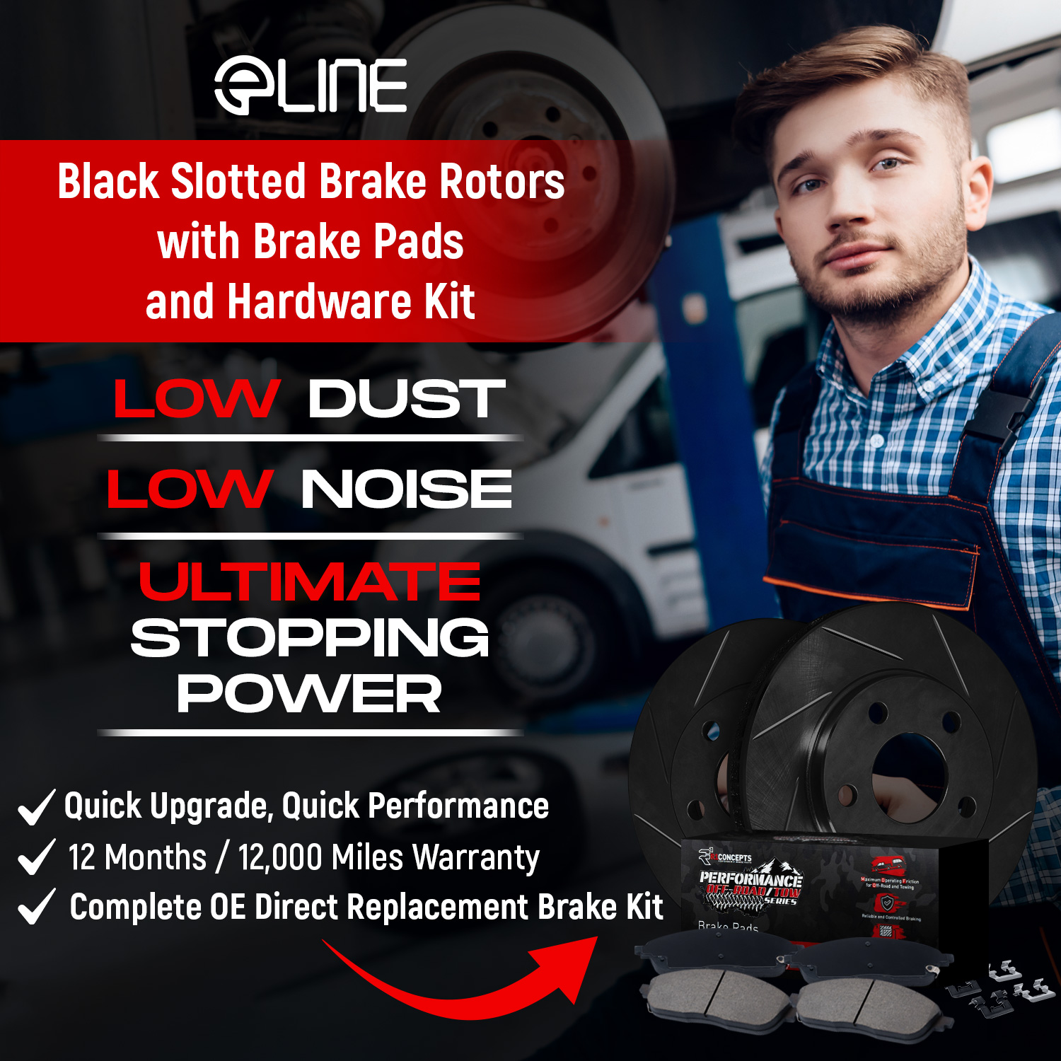 2018 Ram 2500 Outdoorsman Black Performance Slotted Rotors with Performance Off-Road/Tow