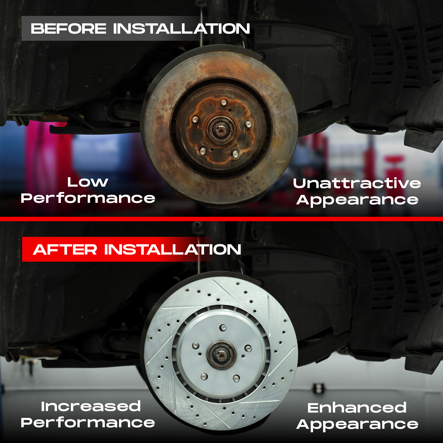 2005 Volkswagen Golf GL Silver Performance Drilled/Slotted Rotors with Ceramic Series